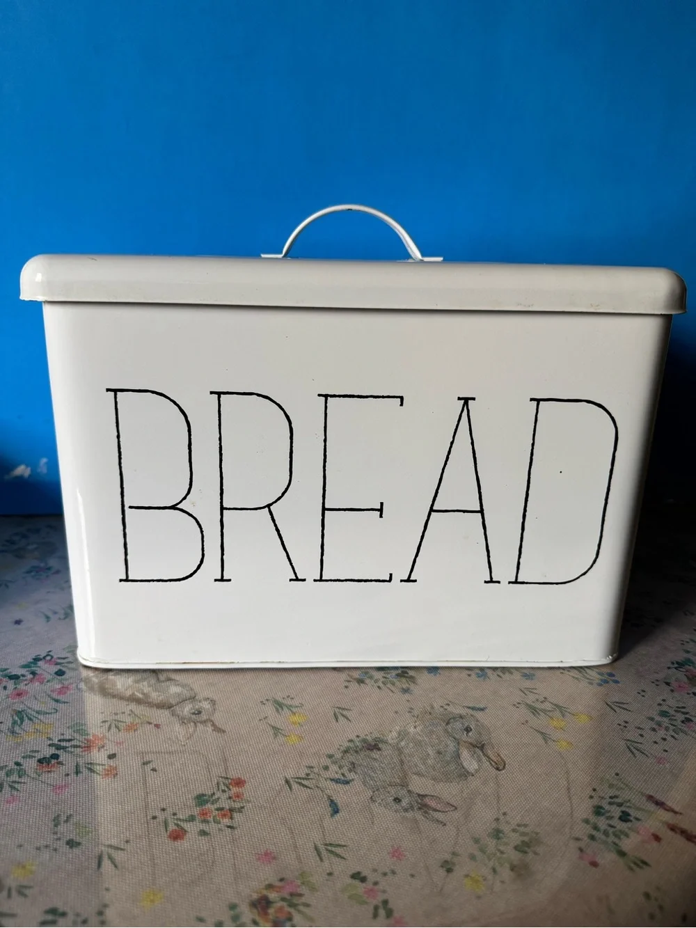 Vintage White Bread Box Storage Canister - Kitchen Counter Organizer